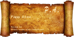 Papp Alex névjegykártya